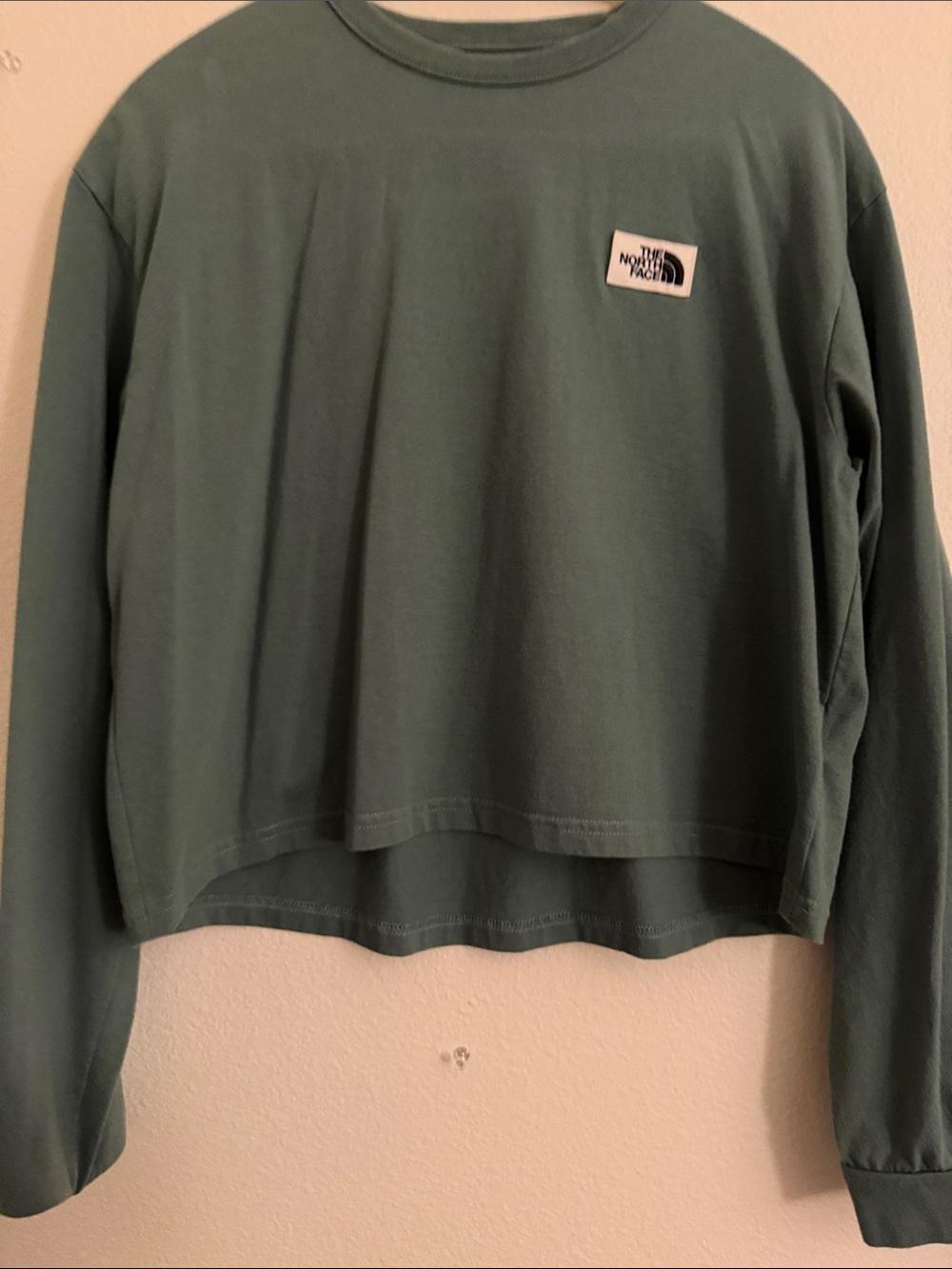 The North Face Sage Green Cropped Long Sleeve Tee